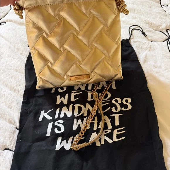 Kurt Geiger Kensington embellished quilted leather drawstring crossbody bag - Picture 4 of 6